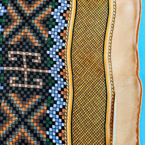 Christian Dior Vintage Silk Scarf – Floral Pattern with Geometric Border - Picture 12 of 12